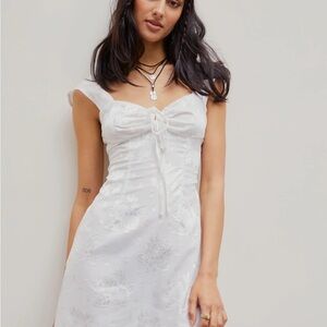 White Floral Mini Dress